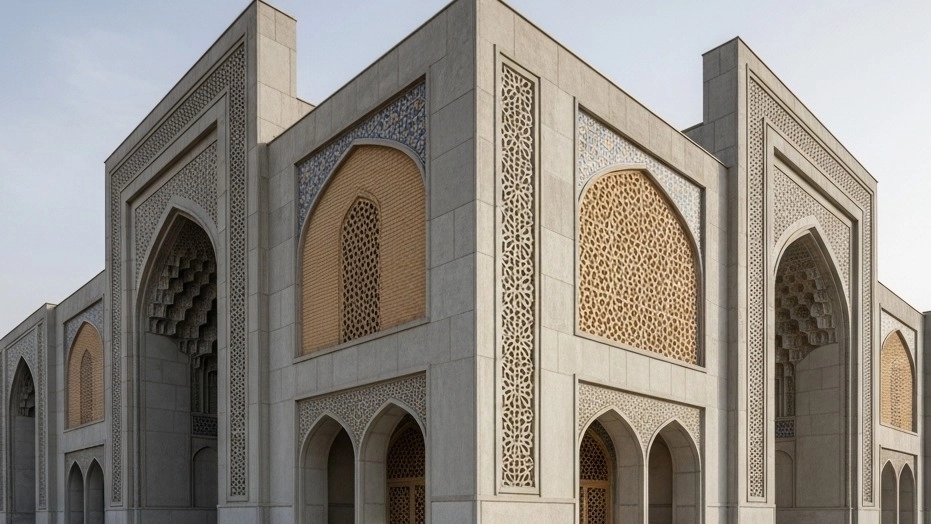 The execution of a facade with cement method in Shiraz The execution of a facade with cement method in Shiraz